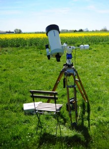 Teleskopet er sat op med nylaget solfilter. Filteret bestod naturligvis. 